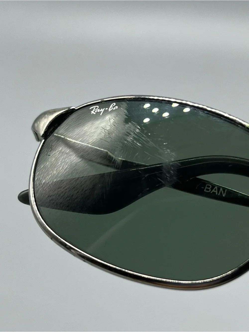 B&L Ray-Ban Vintage Sunglasses Green Lenses Gunmetal Frame